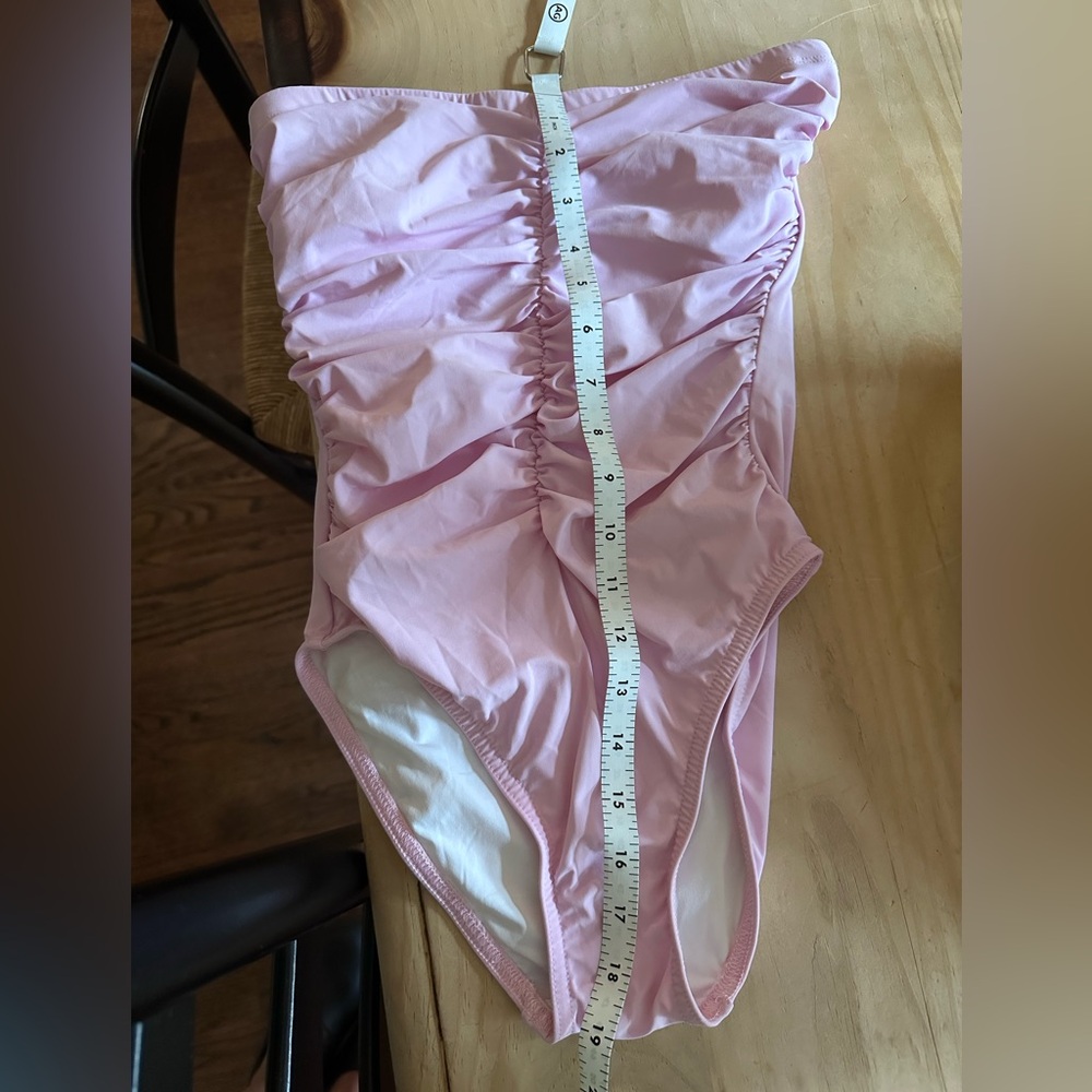 Karla Colletto Basics Ruched Bandeau One Piece in Baby Pink Sz 06 Excellent Cond - Picture 4 of 5